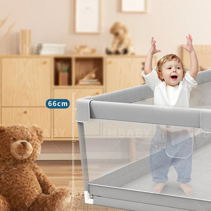 Parc Bébé Sécurisé Gris Clair – CozyPlay