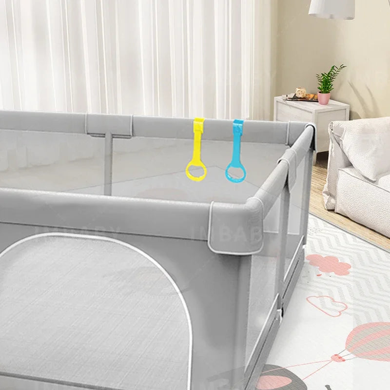 Parc Bébé Sécurisé Gris Clair – CozyPlay
