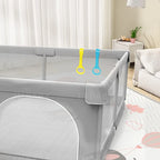 Parc Bébé Sécurisé Gris Clair – CozyPlay