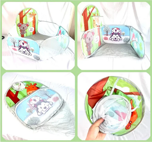 Parc bébé intérieur avec panier de basket